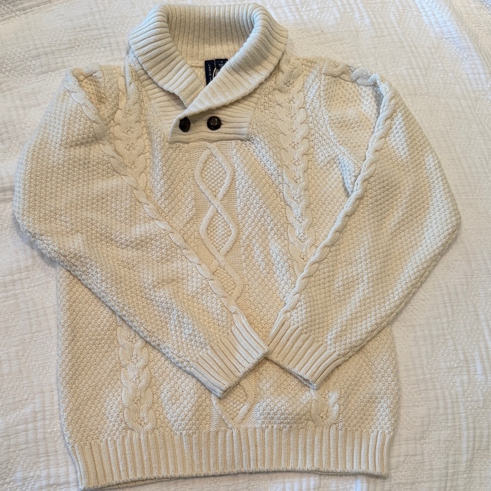 Janie and Jack Cream Cable Knit Sweater